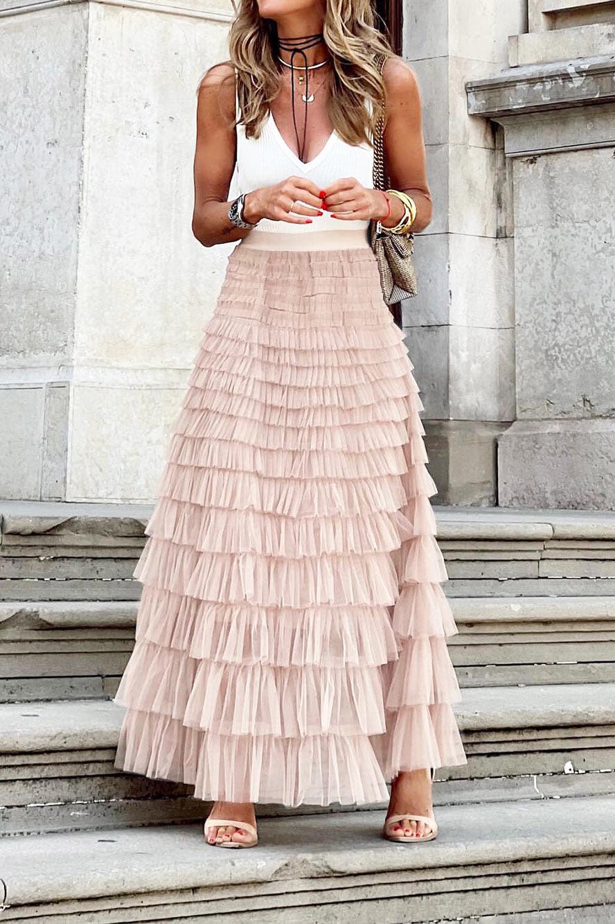 Modern Mesh Layered Cake Skirt