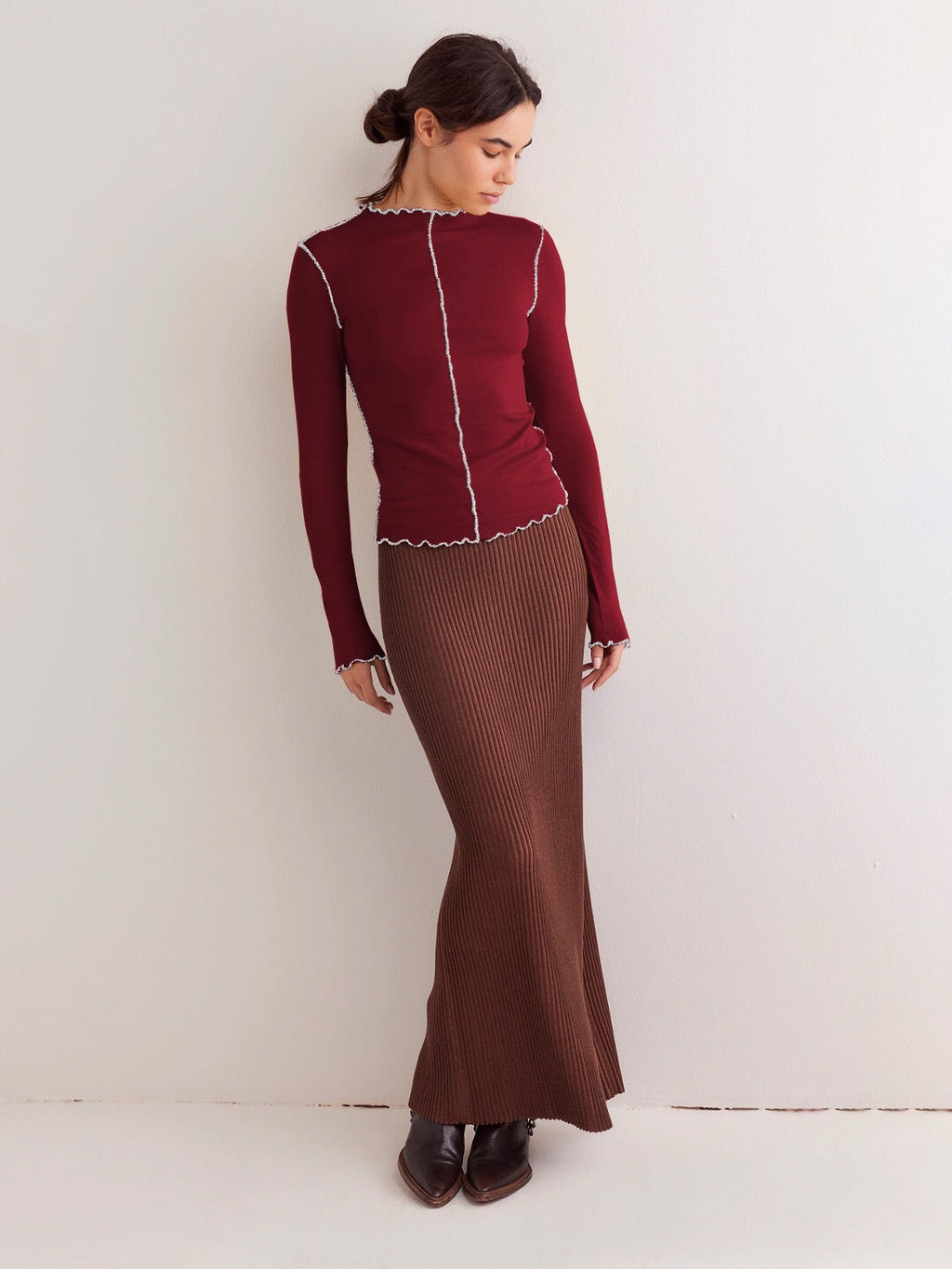 Millie - Longsleeve Shirt with Contrast Details