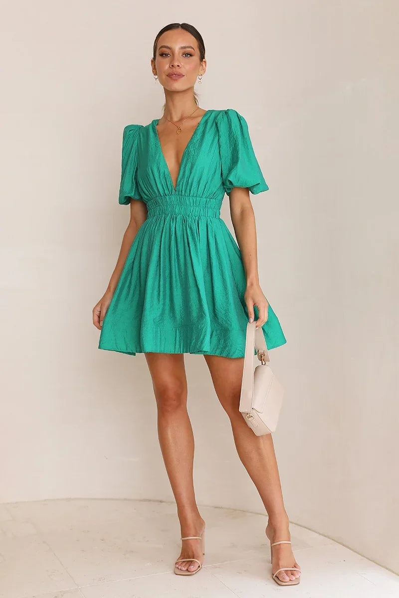 Erin Mini-Length Dress Emerald