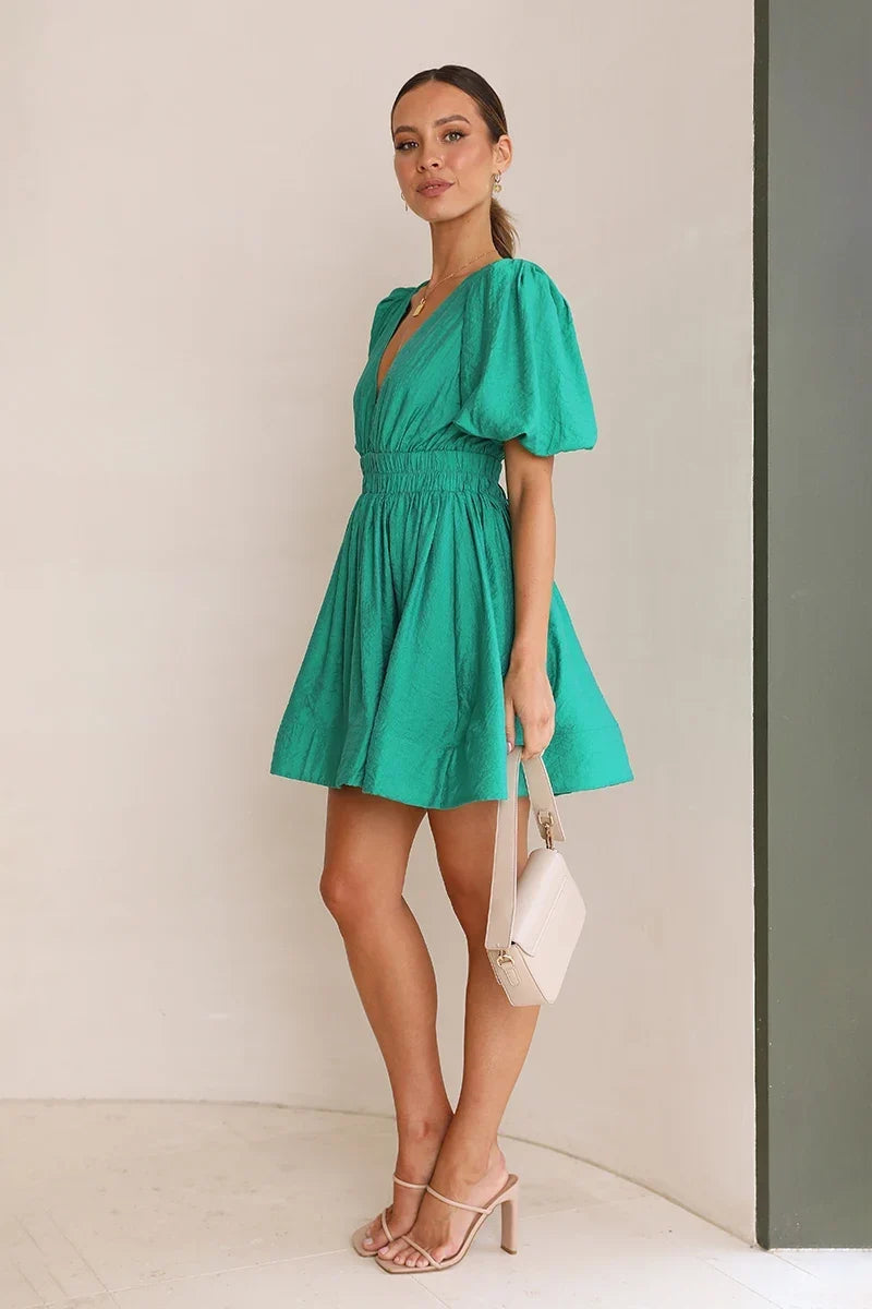 Erin Mini-Length Dress Emerald
