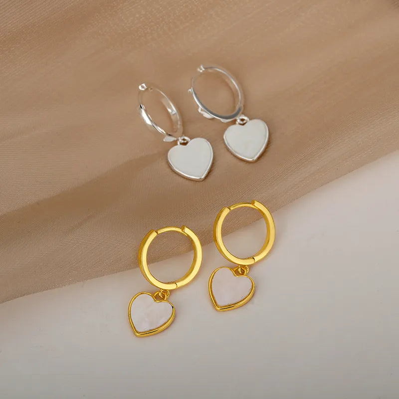 Elsa Gold-Plated Pearl Heart Earrings for Women