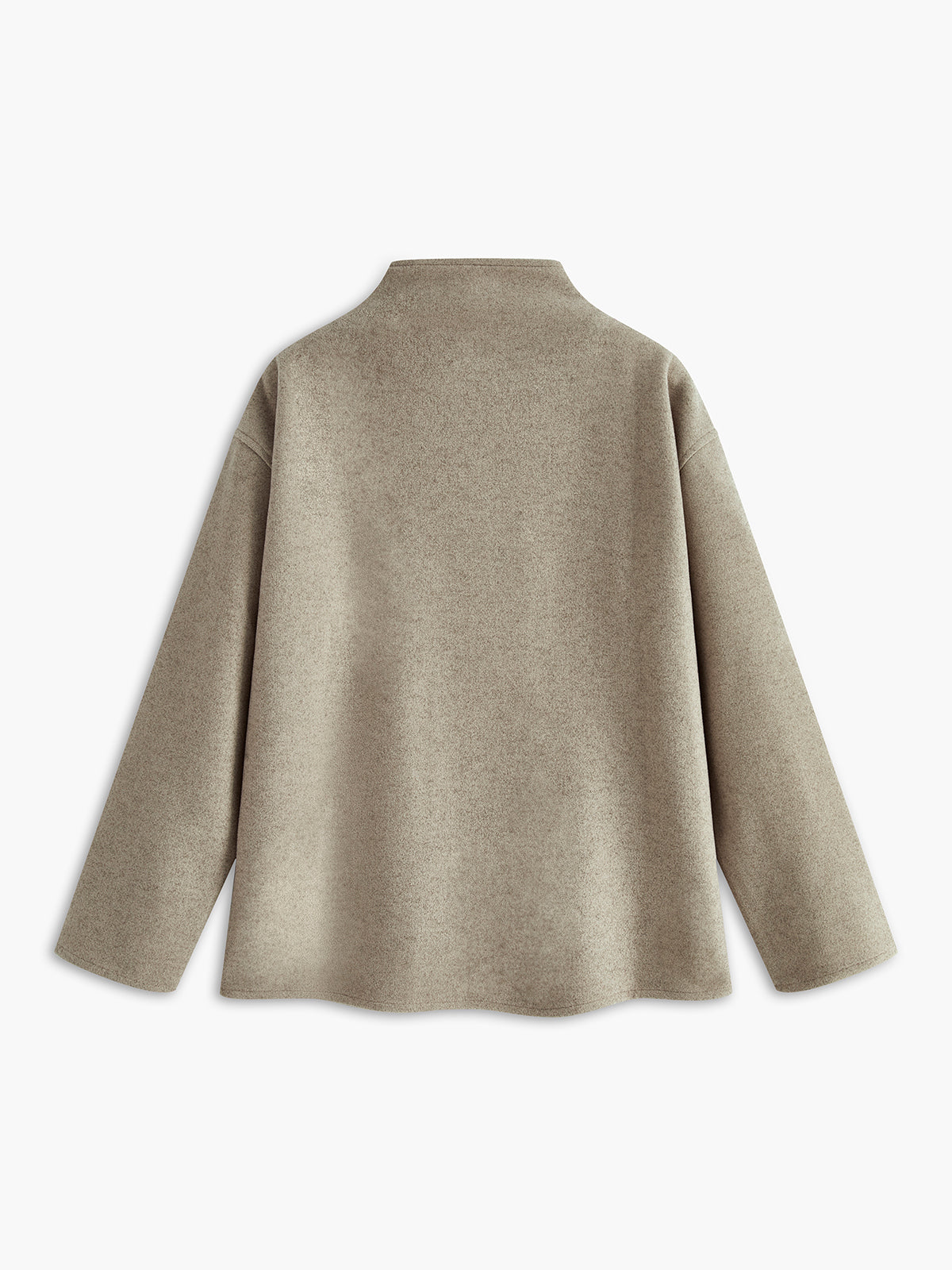 Women's Oversized Double-Breasted Short Coat with High Stand Collar – Relaxed Tailored Jacket for Elegant Office Wear and Smart Casual Autumn Winter Outfits