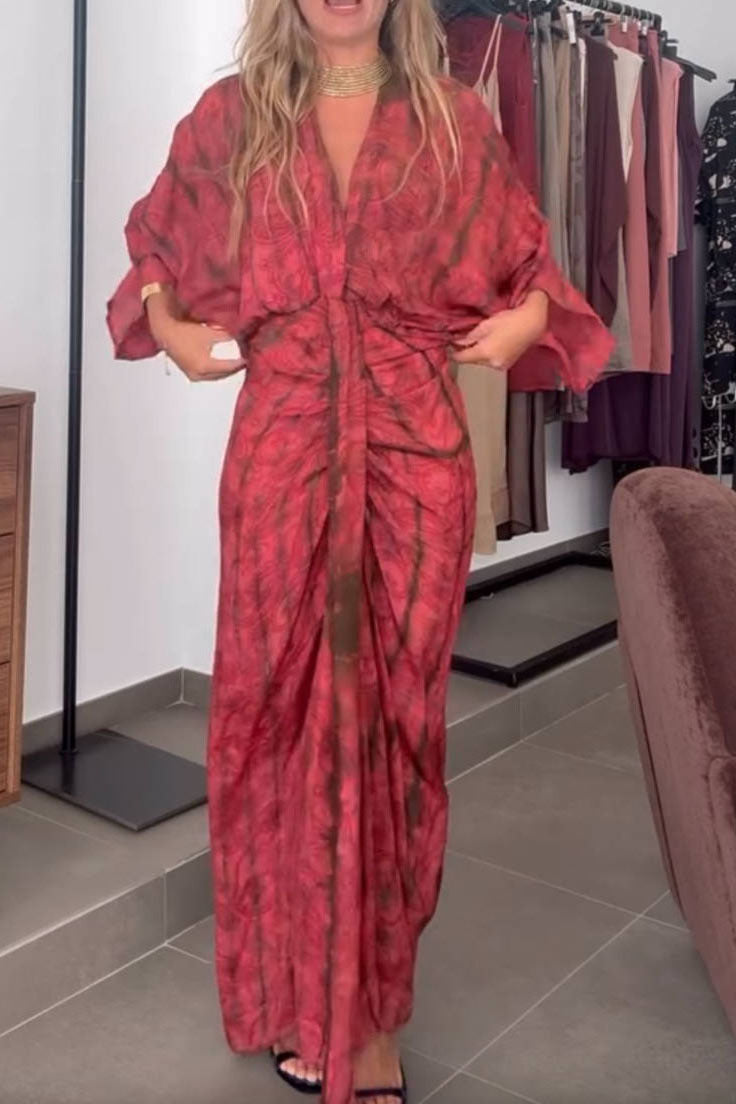 Kimono-Style Patterned Dress