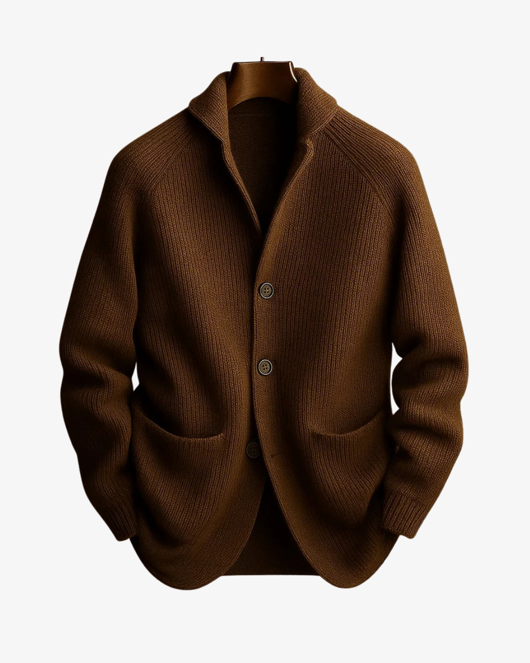 Elliot - Tailored Button-Front Knit Cardigan