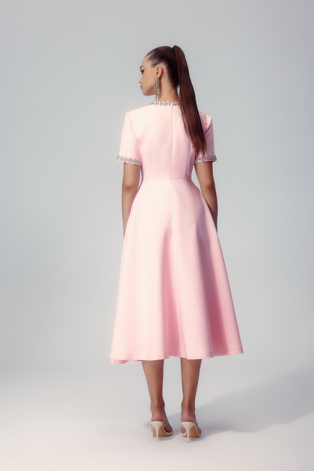 Zoe Bowknot Crystal-embellished Maxi-Length Dress