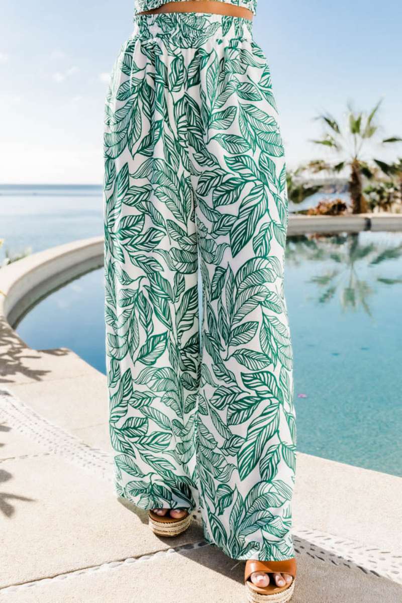 Boho Flower Two Piece Trousers Set