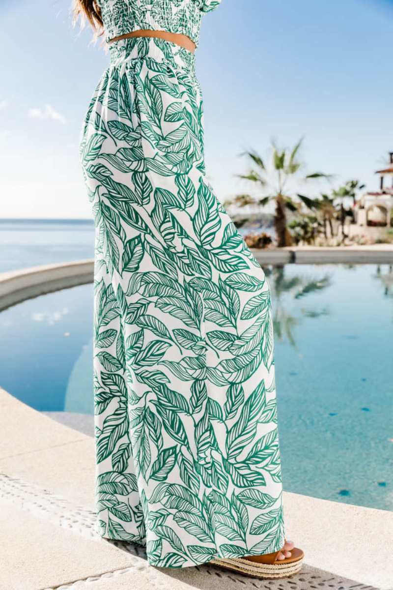 Boho Flower Two Piece Trousers Set