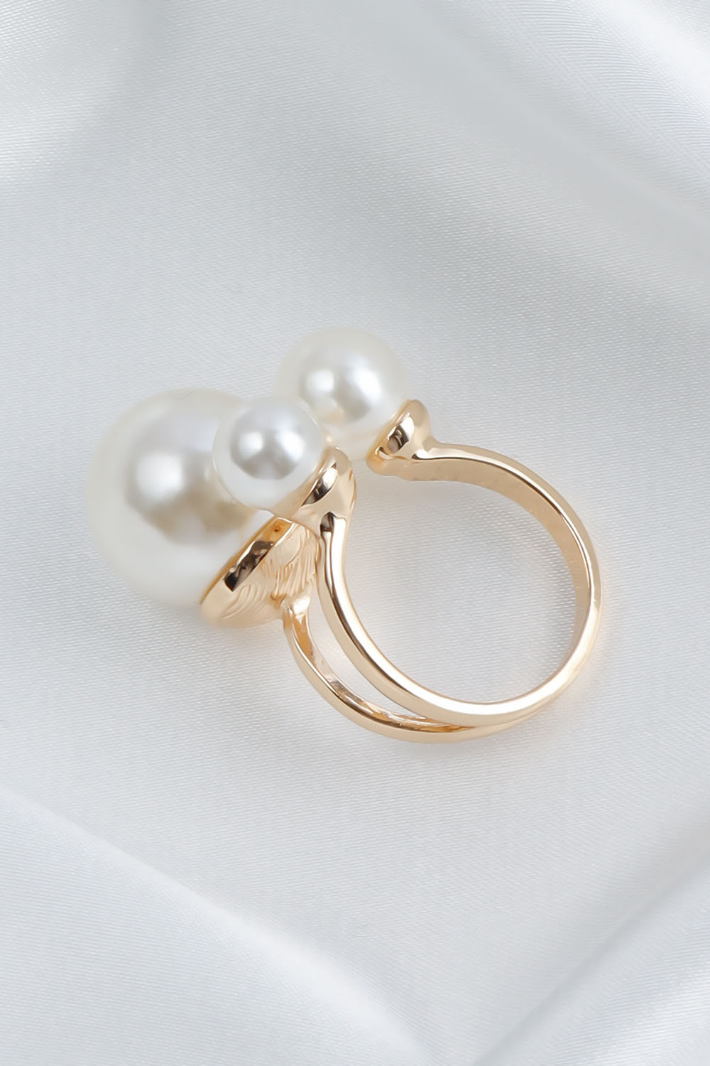 Statement French Triple Pearl Ring