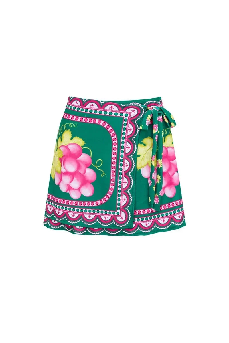 Long Sleeve Short skirt Swimwear Set