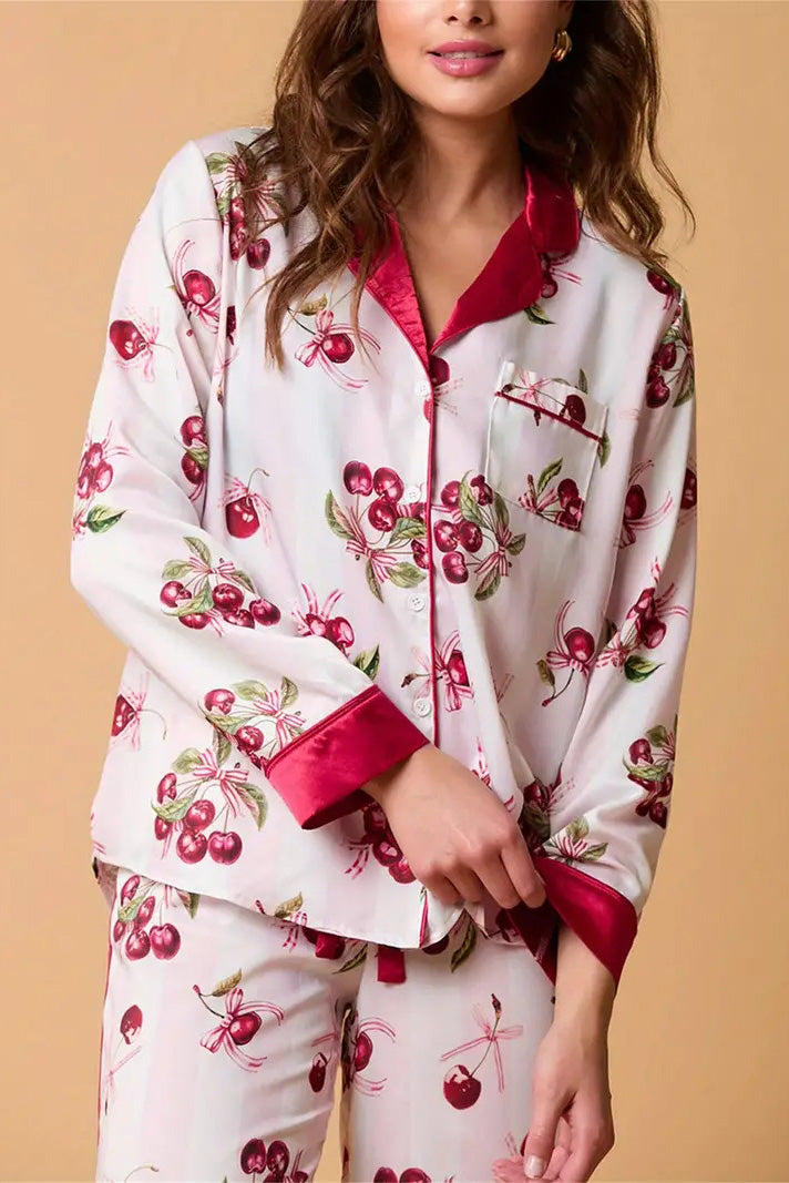Coordinated Christmas Festive Stripe Print Pajama Set