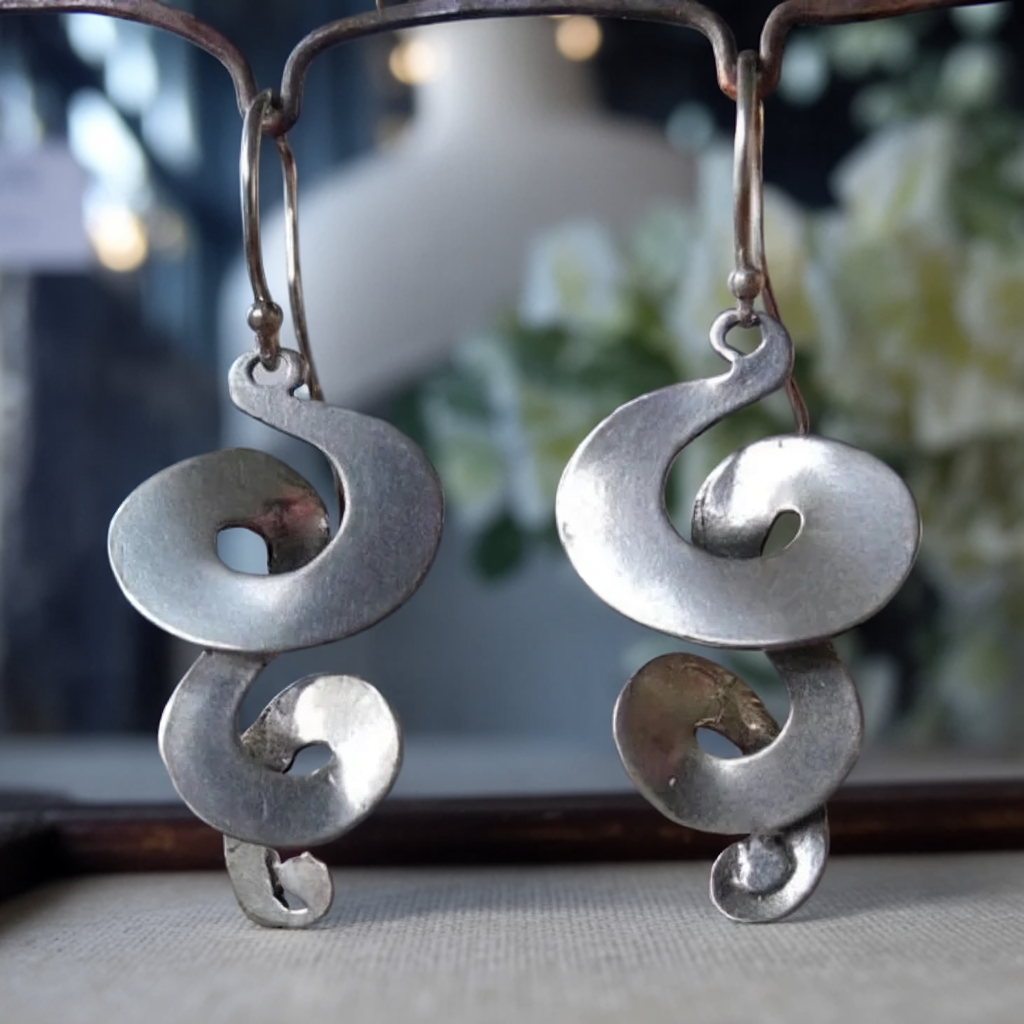 Vintage Silver Signature Spiral Earrings - Limited Edition