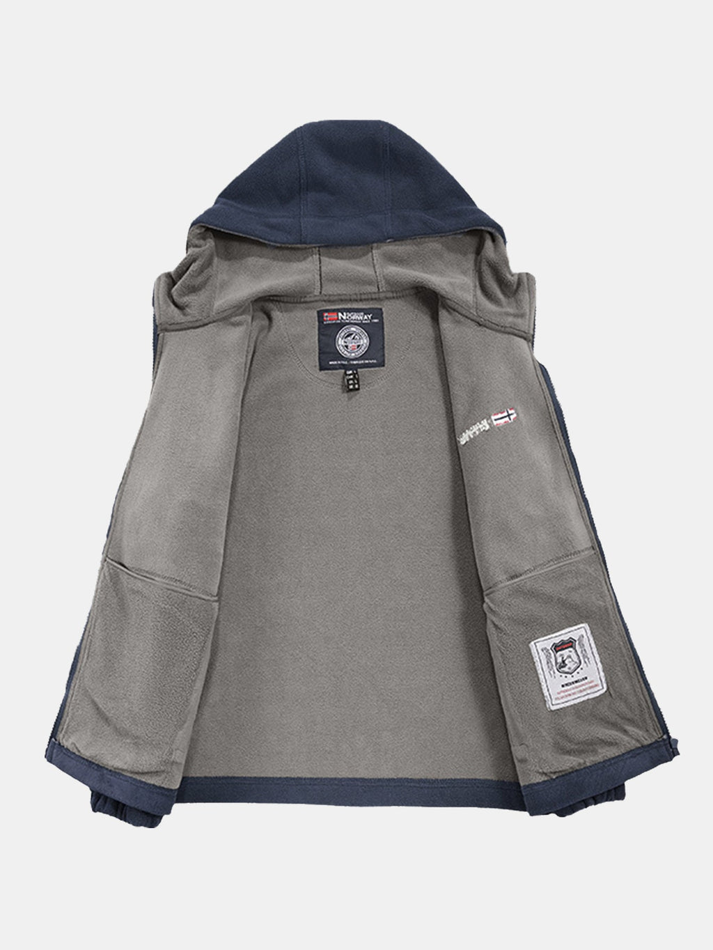 Men's Hooded Polar Fleece Jacket – Warm Full Zip Outdoor Layer with Zipped Pockets for Autumn and Winter