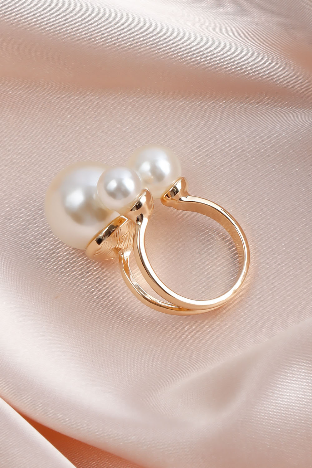 Statement French Triple Pearl Ring