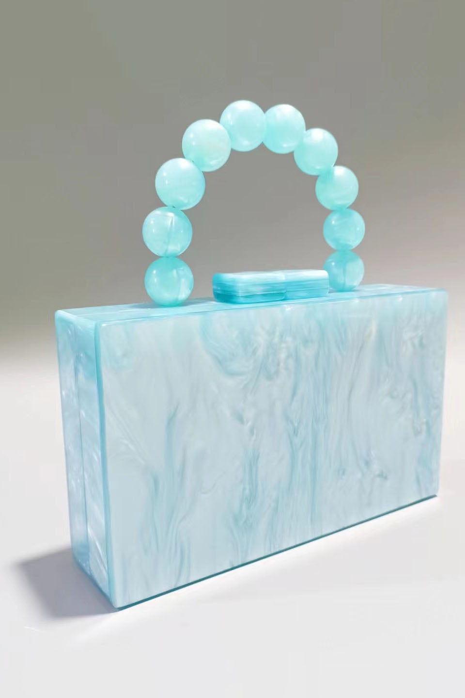 Modern Beaded Chain Marbling Handbag