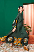 Magnificent Patterned Maxi-Length Dress - Green