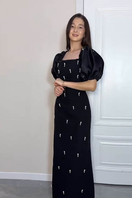 Echoes of the Past Polka Dot Maxi-Length Dress