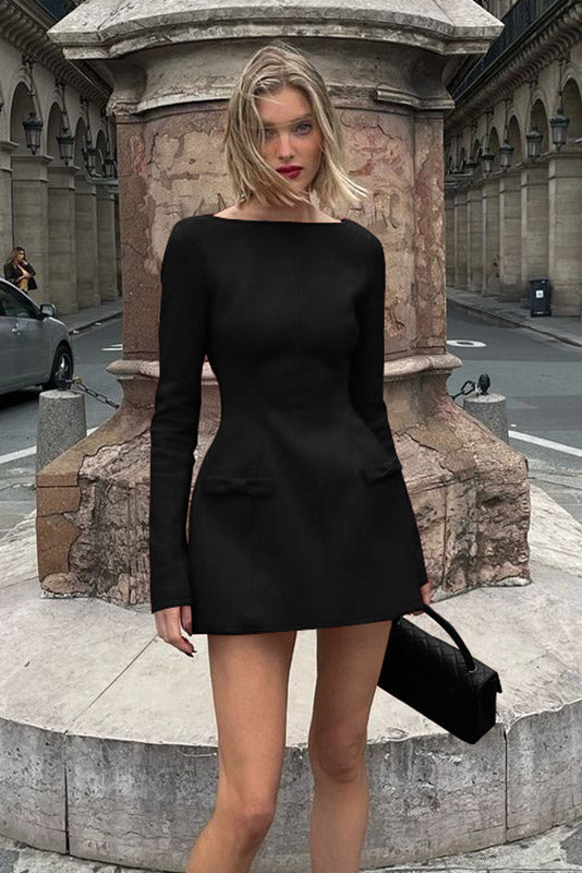 One-shoulder Slim Mini-Length Dress