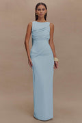 Serene Trace Open-Back Midi-Length Dress