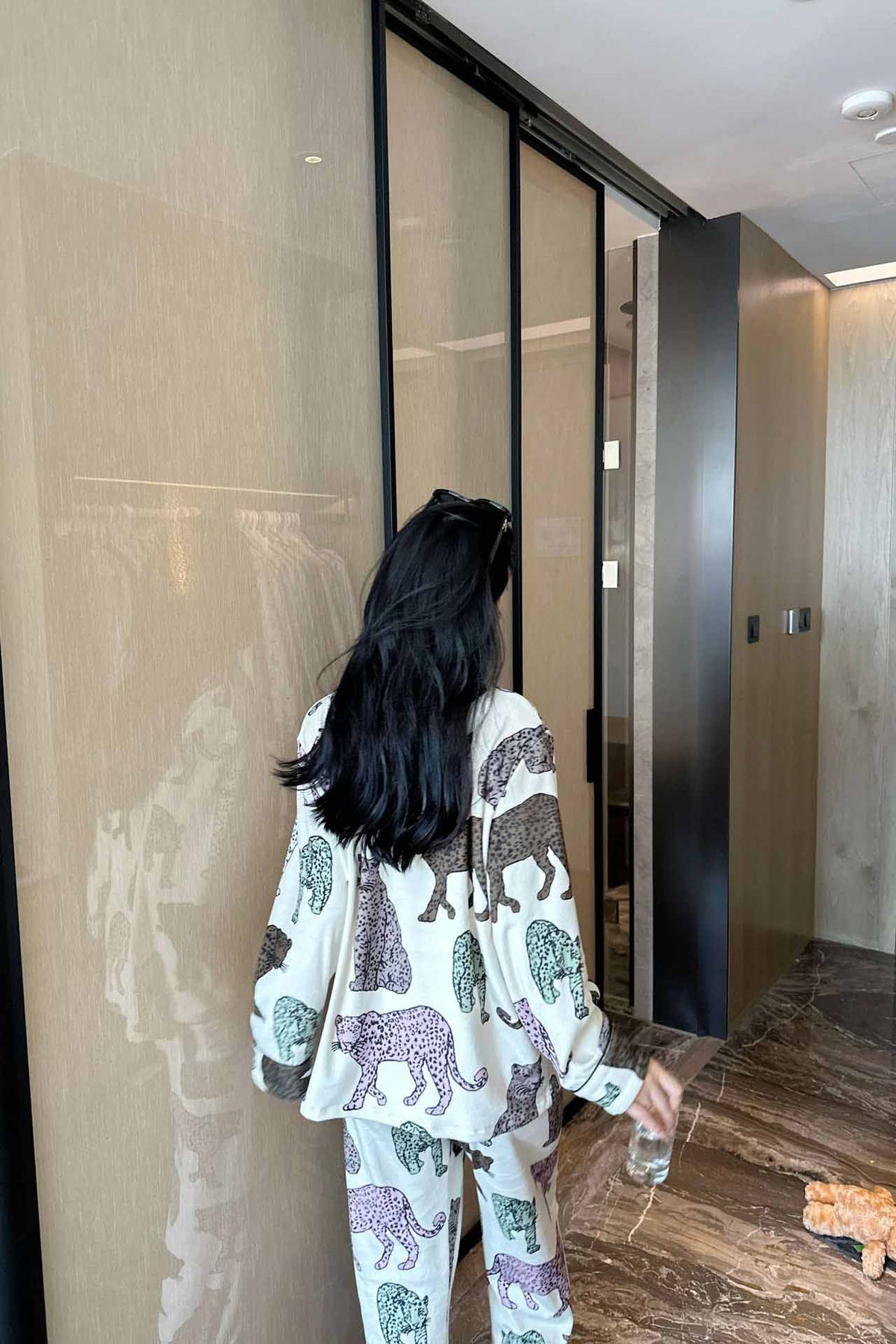 Coordinated Leopard Print Pajama Set