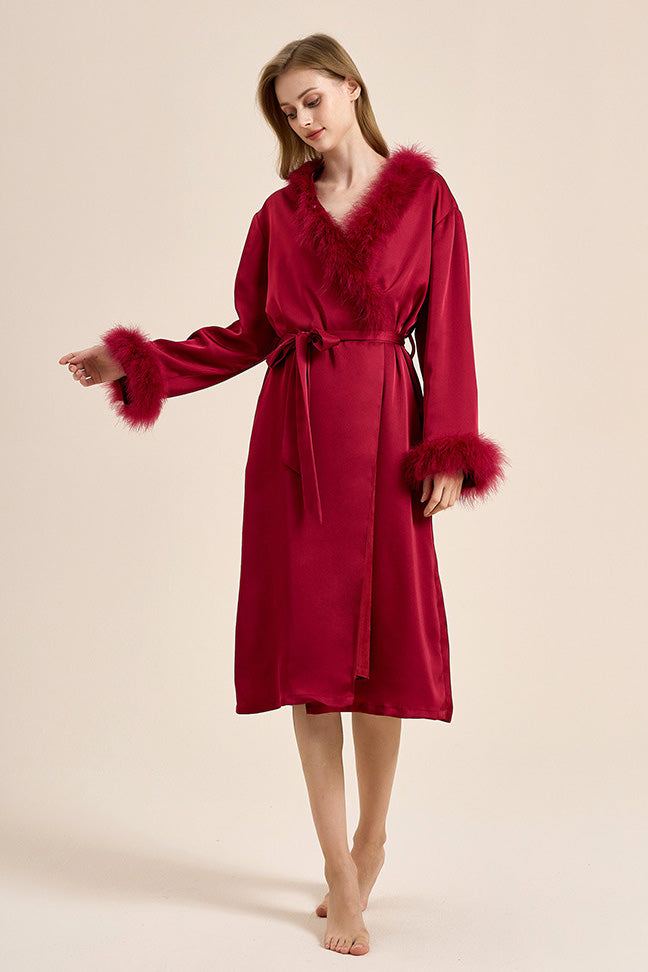 Modern Pin-Up Feather Robe