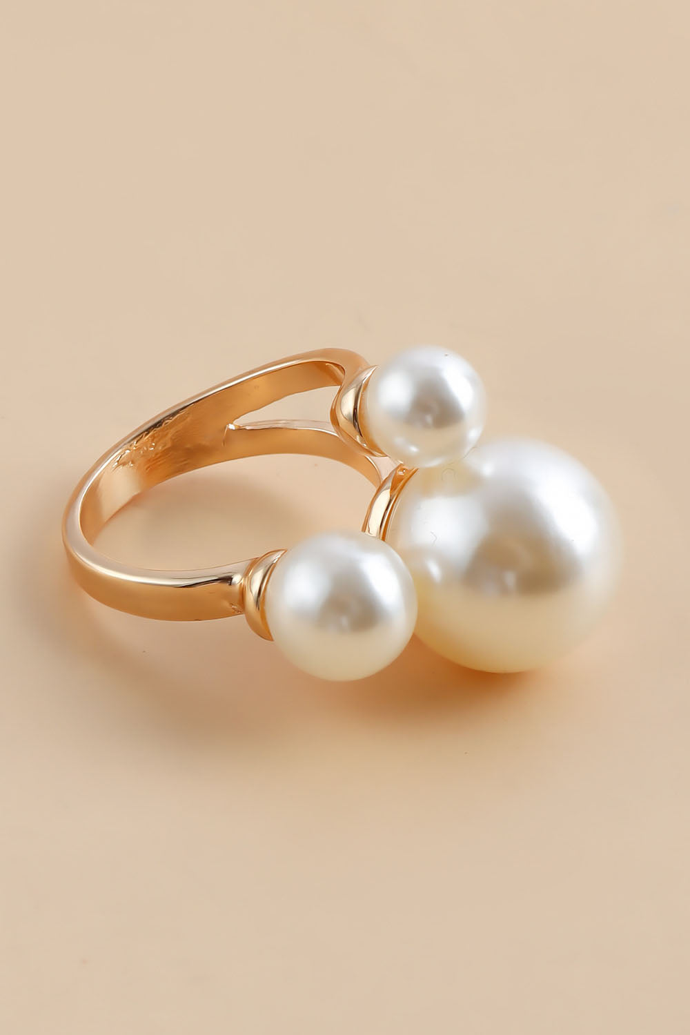 Statement French Triple Pearl Ring