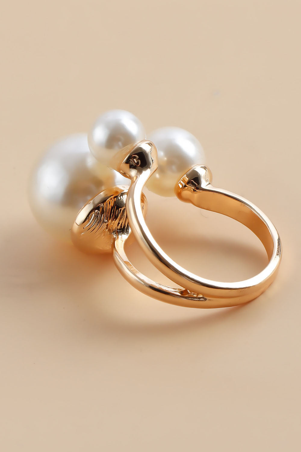 Statement French Triple Pearl Ring