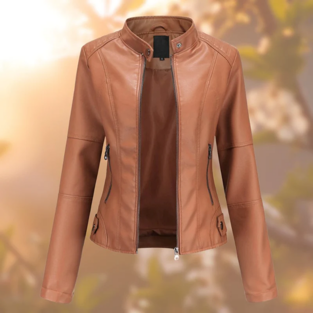 Comfortable Leather Jacket with Long Sleeves