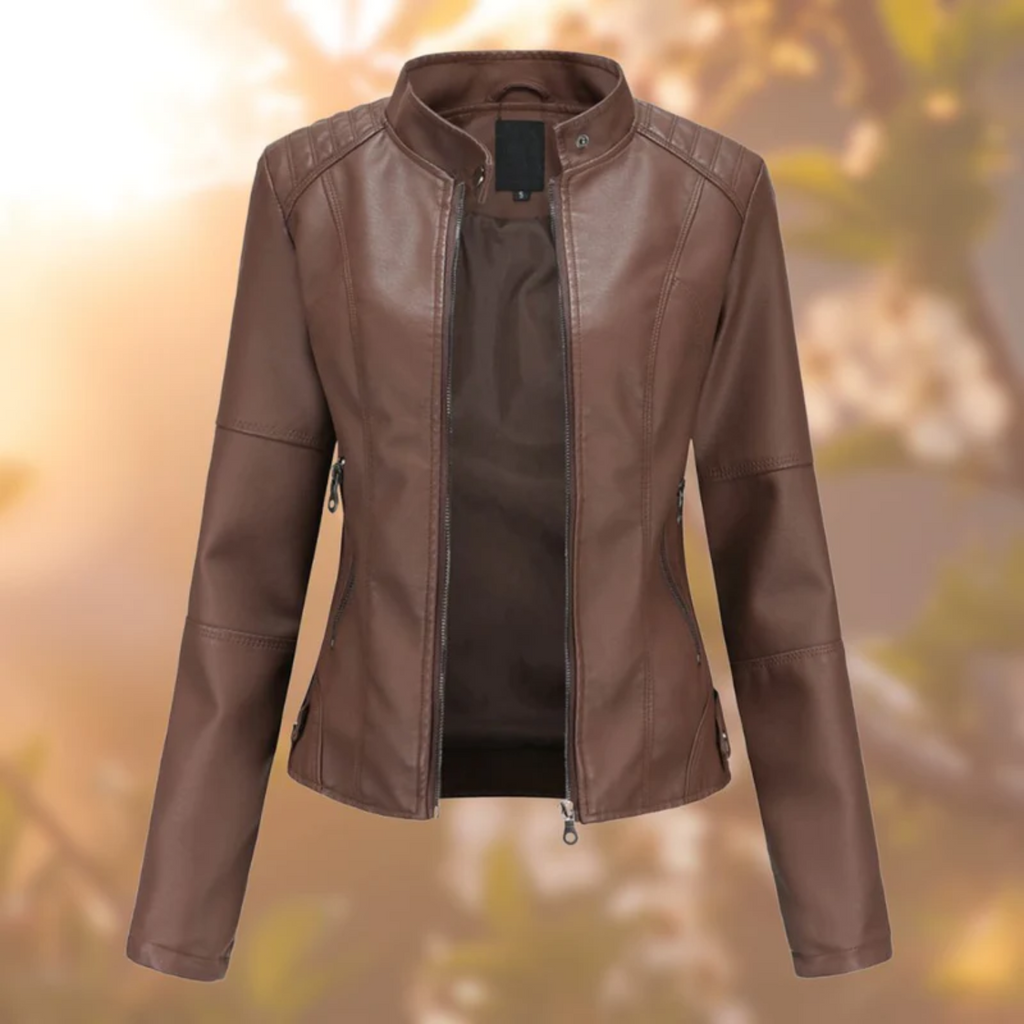 Comfortable Leather Jacket with Long Sleeves