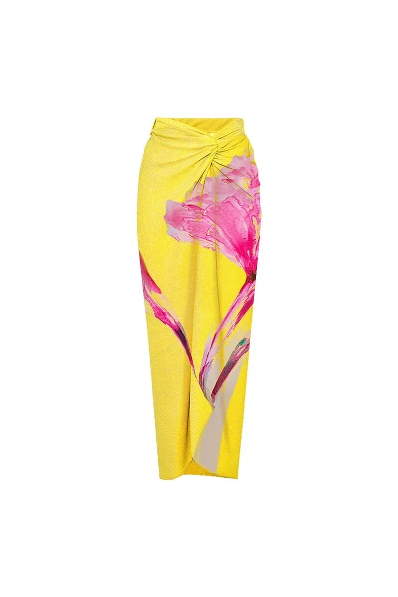Flower Print Swimsuit with 3D Flower Detail