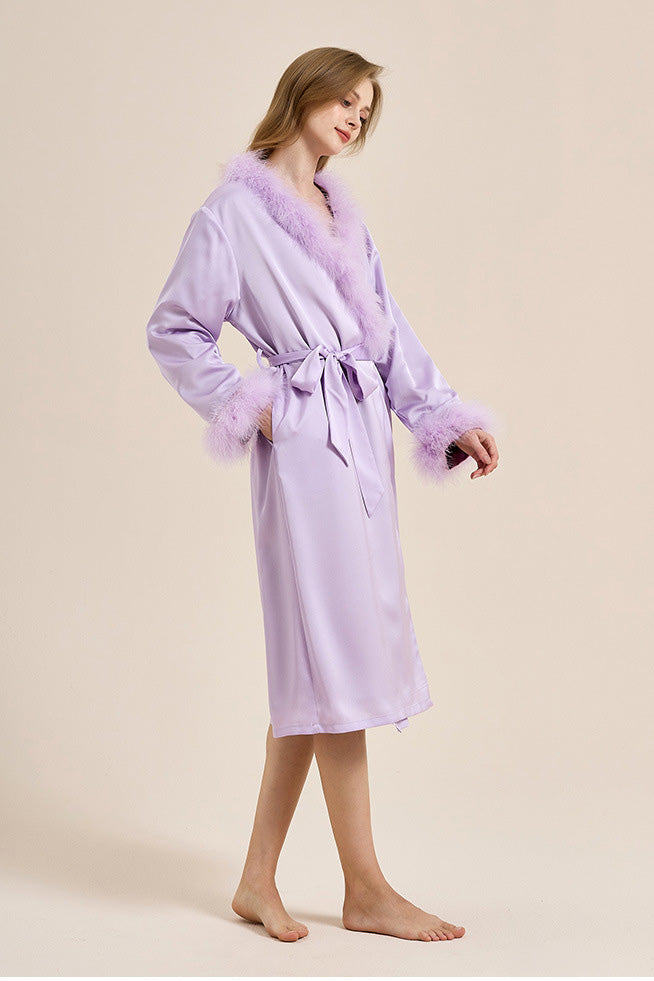 Modern Pin-Up Feather Robe