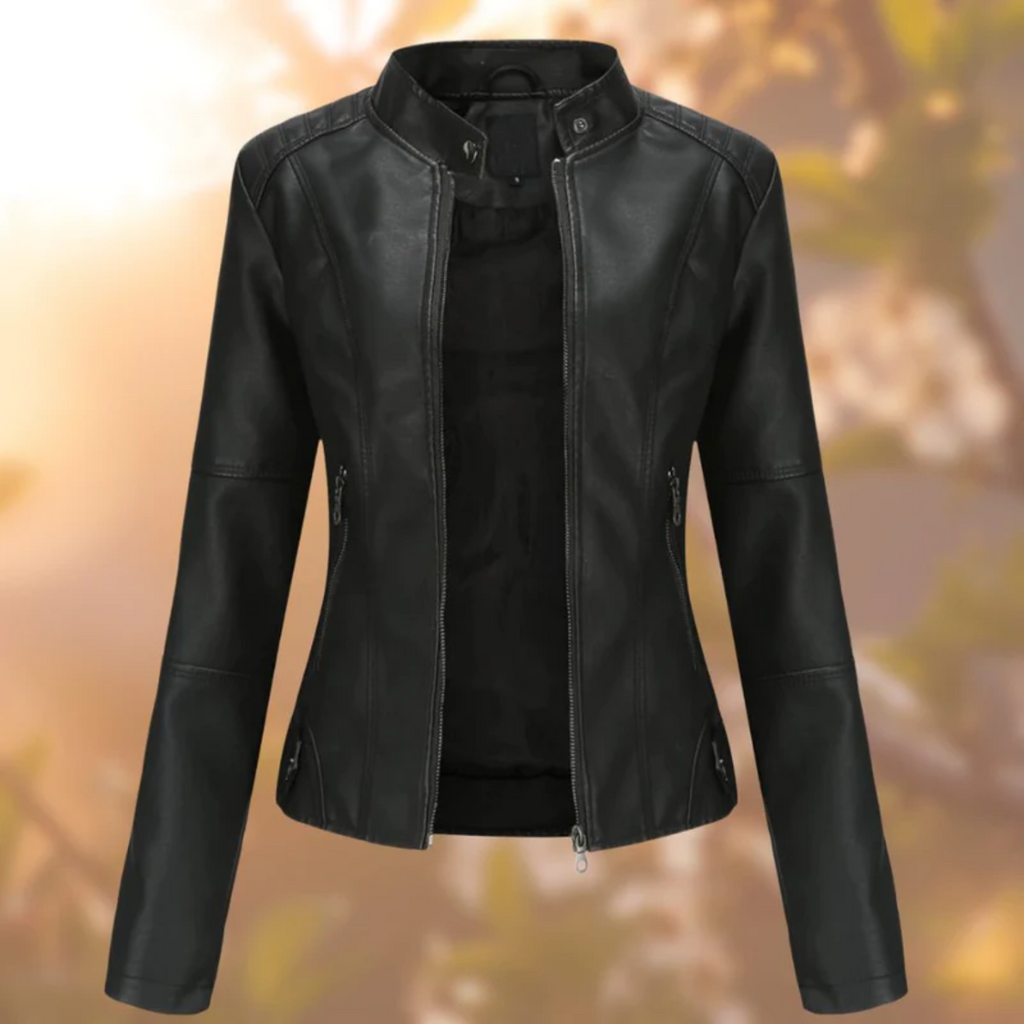 Comfortable Leather Jacket with Long Sleeves