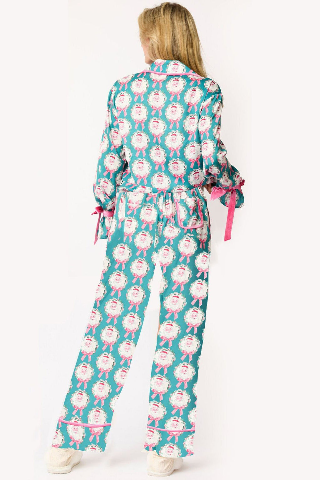 Coordinated Christmas Character Print Pajama Long Set