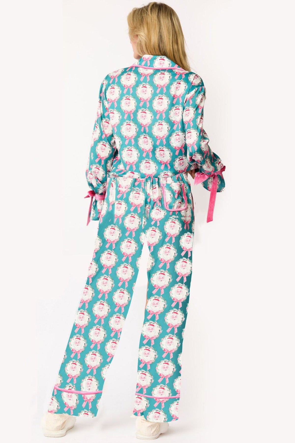 Coordinated Christmas Character Print Pajama Long Set