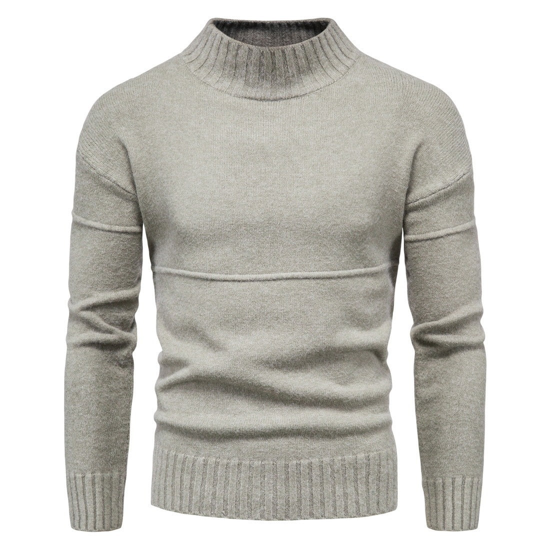 Wool Blend Sweater with Stand Collar