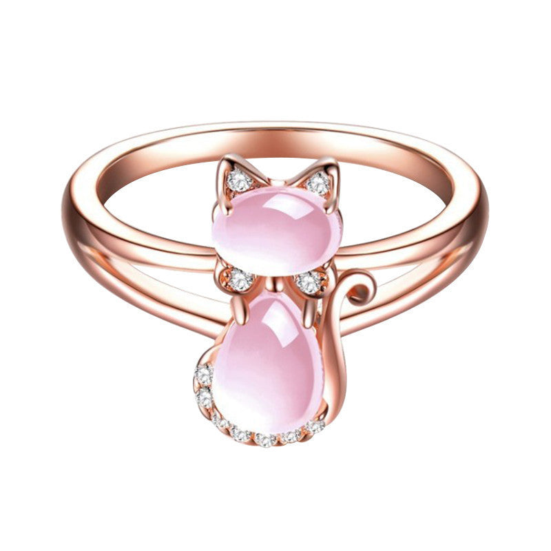 Liora Women's Crystal Cat Ring