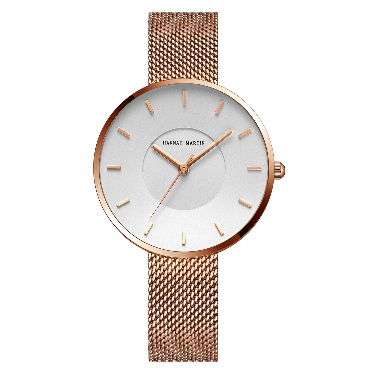 Women's Minimalist Mesh Watch with Slim Case and Clear Easy-Read Dial