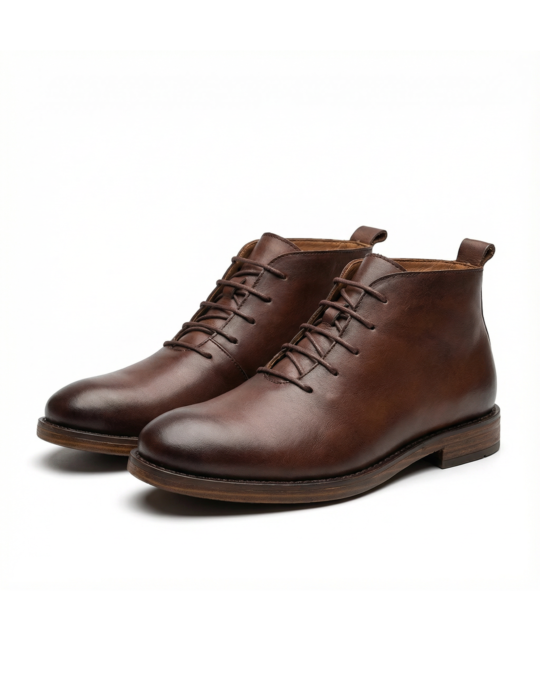 Leather Boots with Sturdy Sole