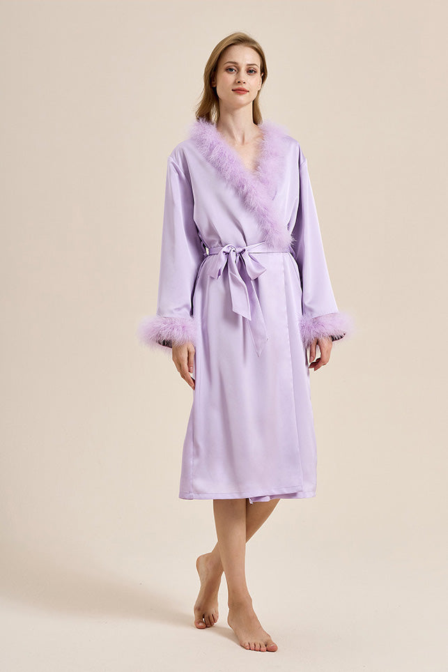 Modern Pin-Up Feather Robe