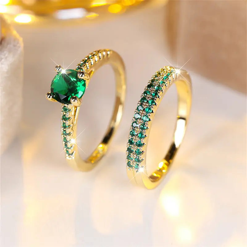 Serena Emerald Ring Duo