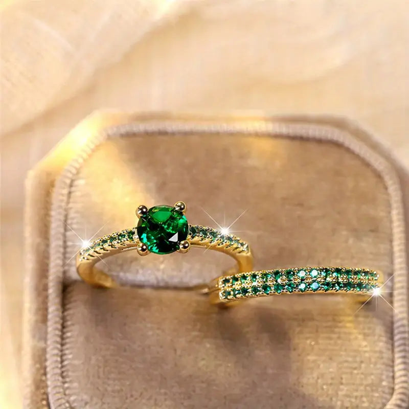 Serena Emerald Ring Duo