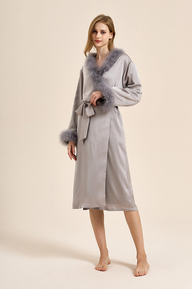 Modern Pin-Up Feather Robe