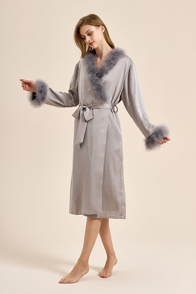 Modern Pin-Up Feather Robe