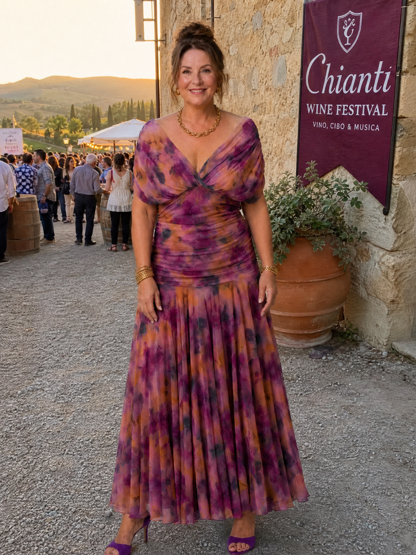 Calen - Off Shoulder Flow Midi Dress