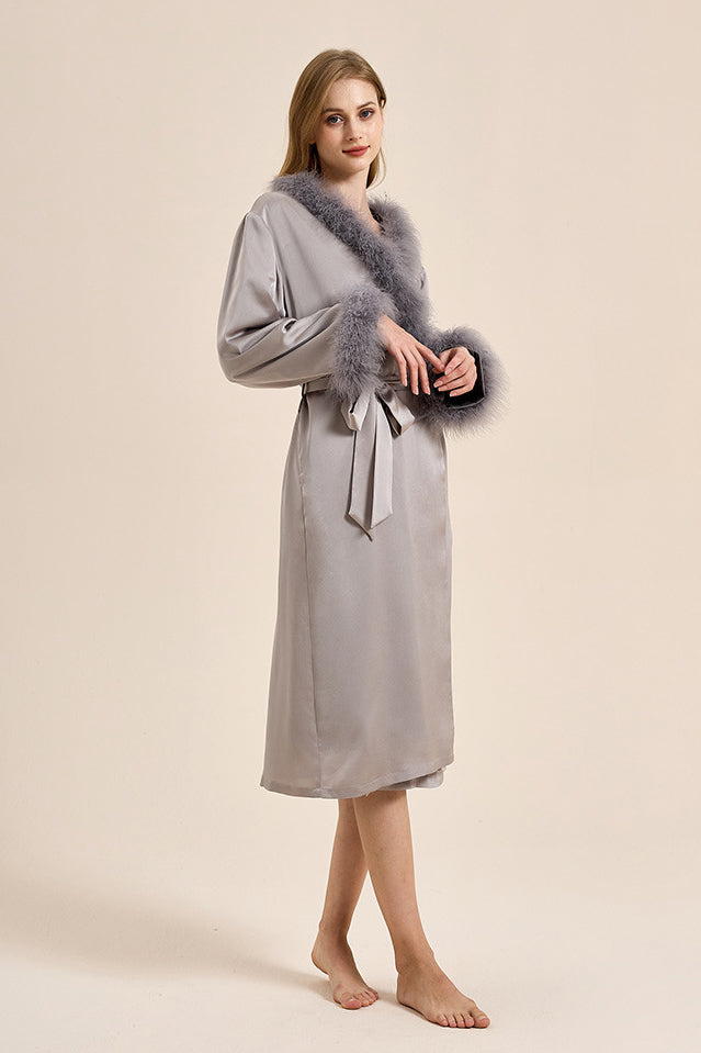 Modern Pin-Up Feather Robe