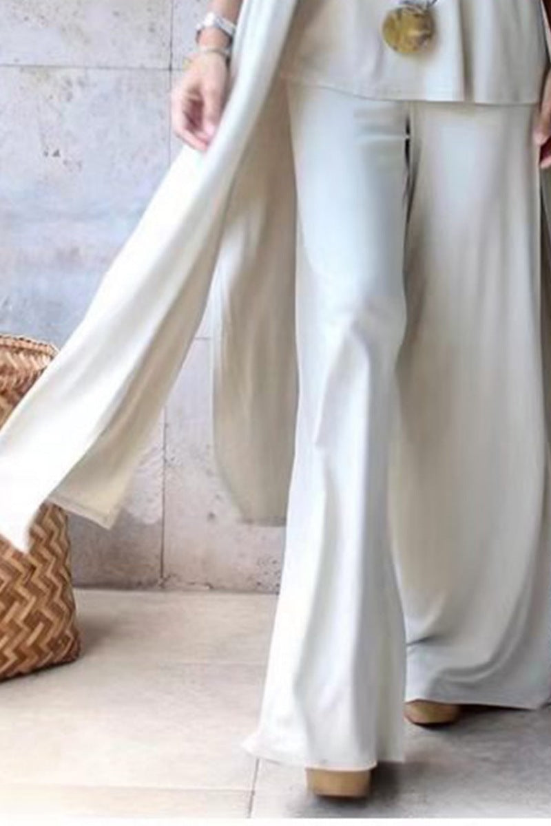 Knit Cardigan Coat Sling Top Wide-Leg Trousers 3Pcs Set