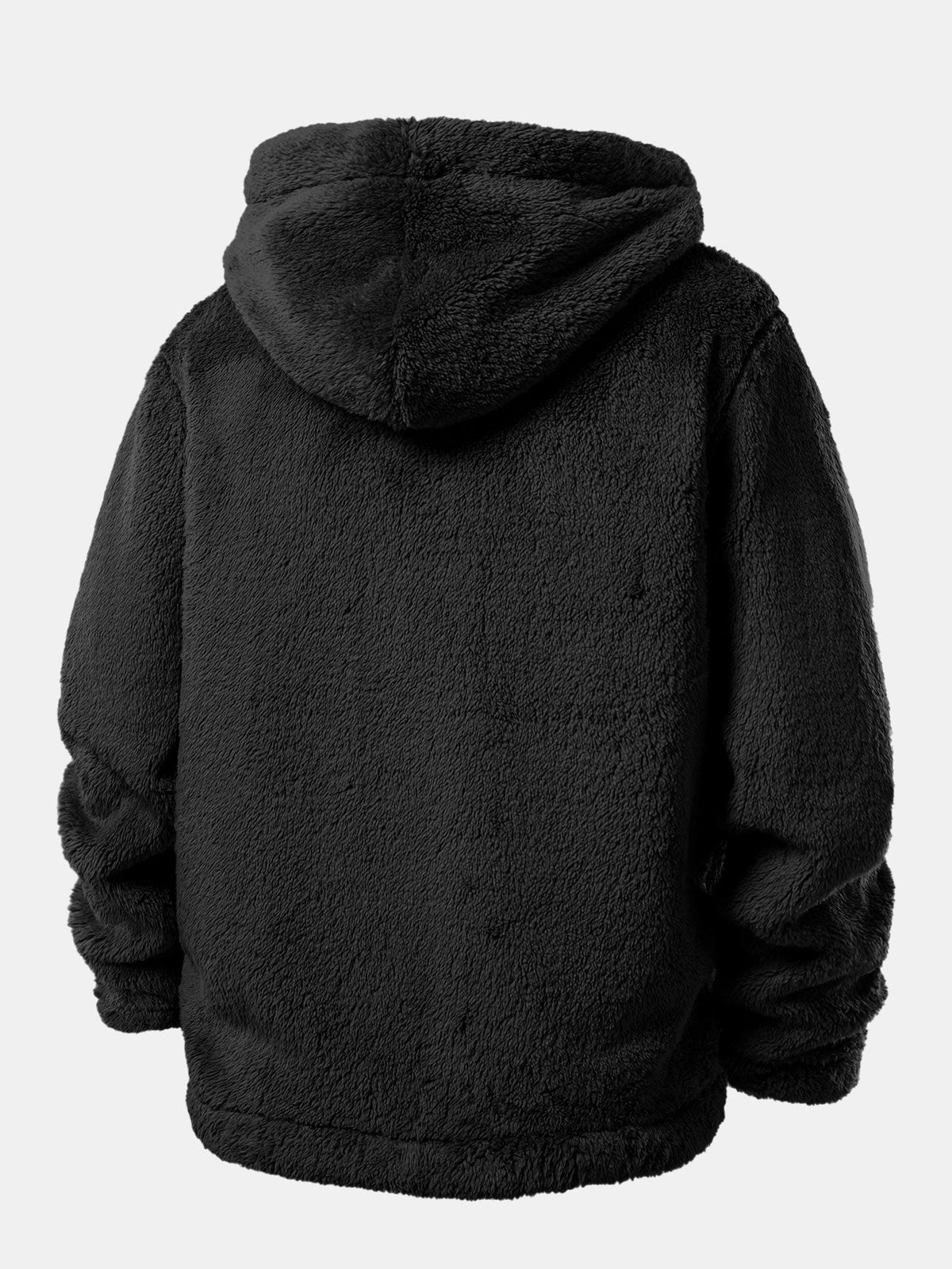 Men's Hooded Teddy Fleece Jacket – Soft Plush Button-Up Winter Outerwear with Relaxed Fit and Cosy Hood