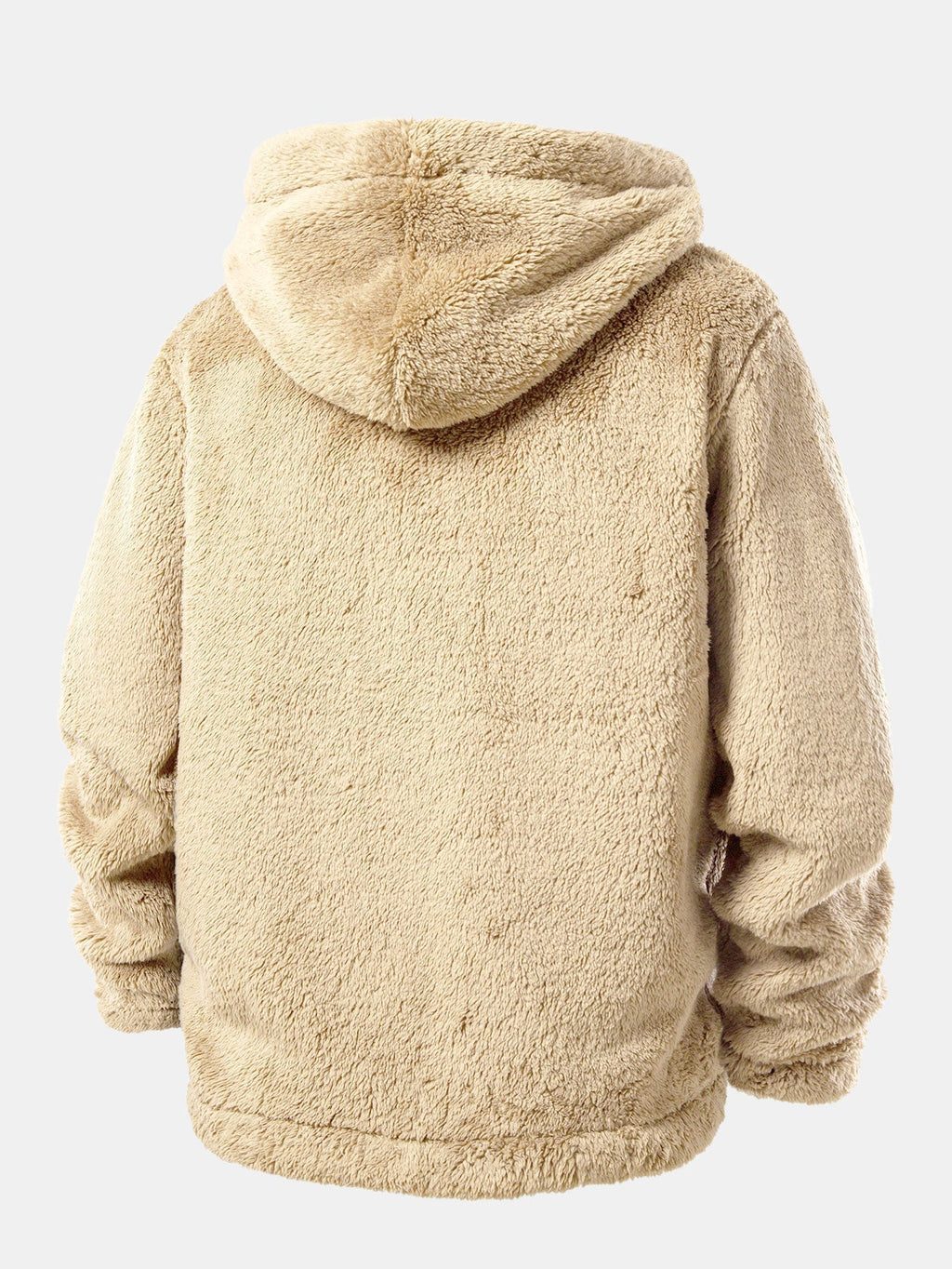 Men's Hooded Teddy Fleece Jacket – Soft Plush Button-Up Winter Outerwear with Relaxed Fit and Cosy Hood