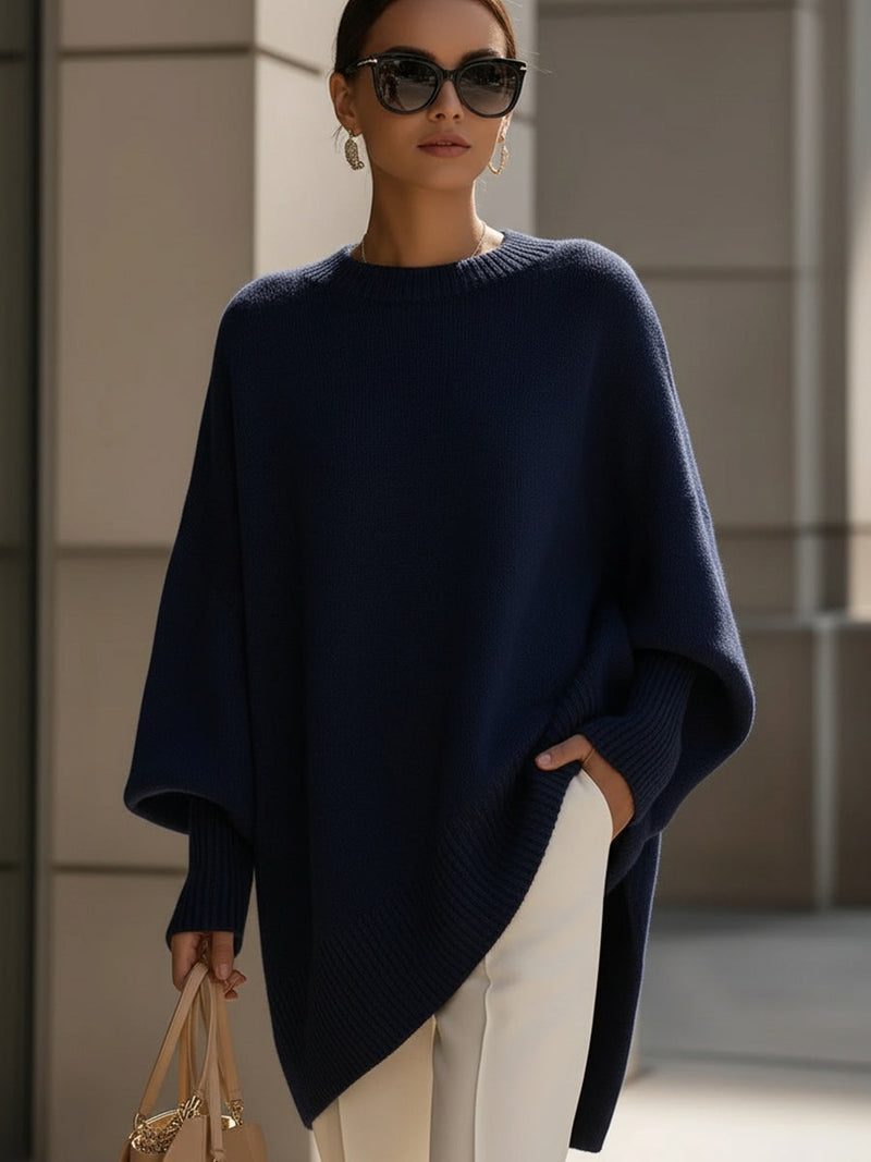 Women’s Oversized Asymmetrical Poncho Sweater