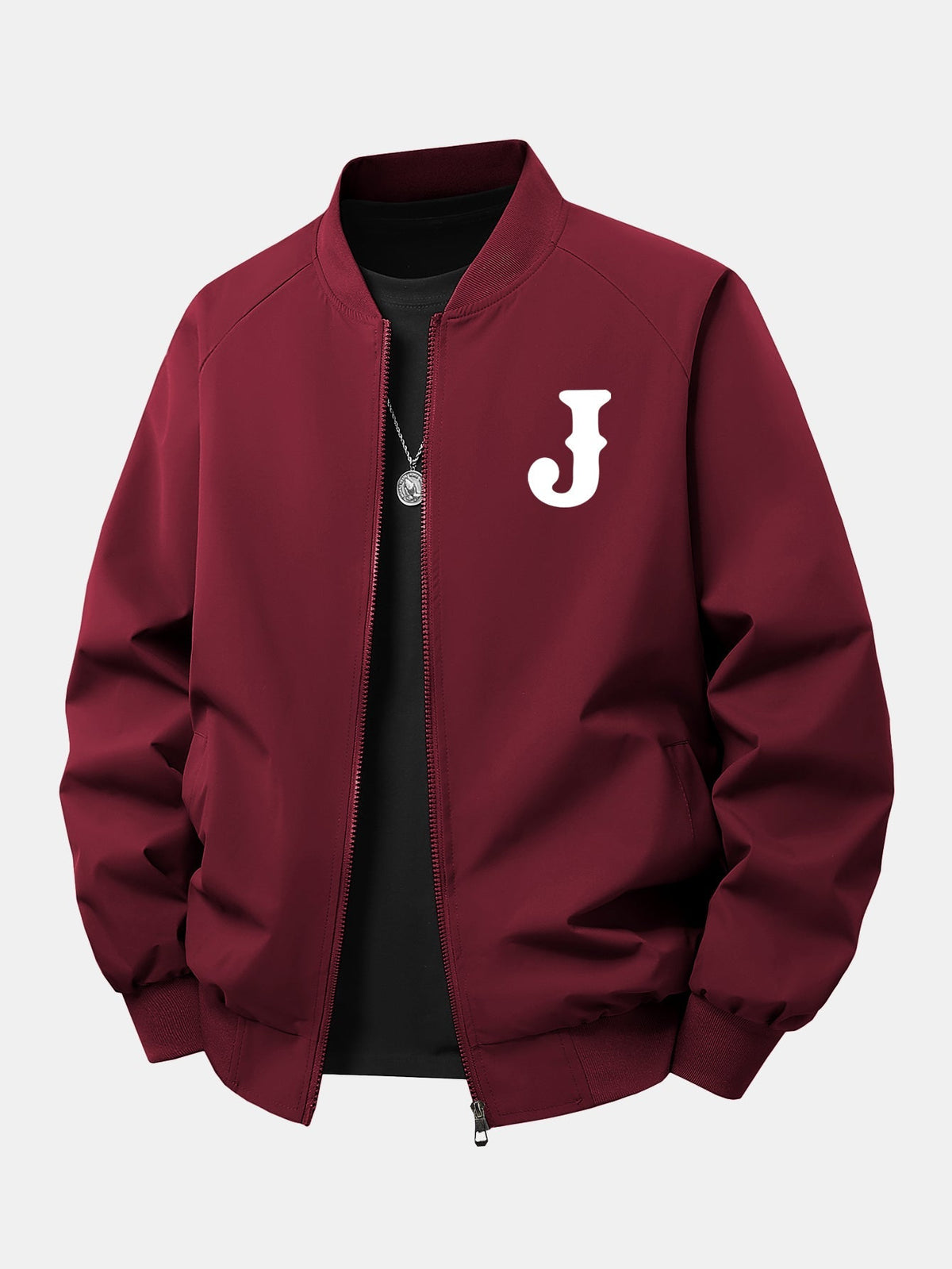Men's Relaxed Fit Bomber Jacket – Printed Zip-Up Lightweight Casual Outerwear for Autumn and Everyday Streetwear