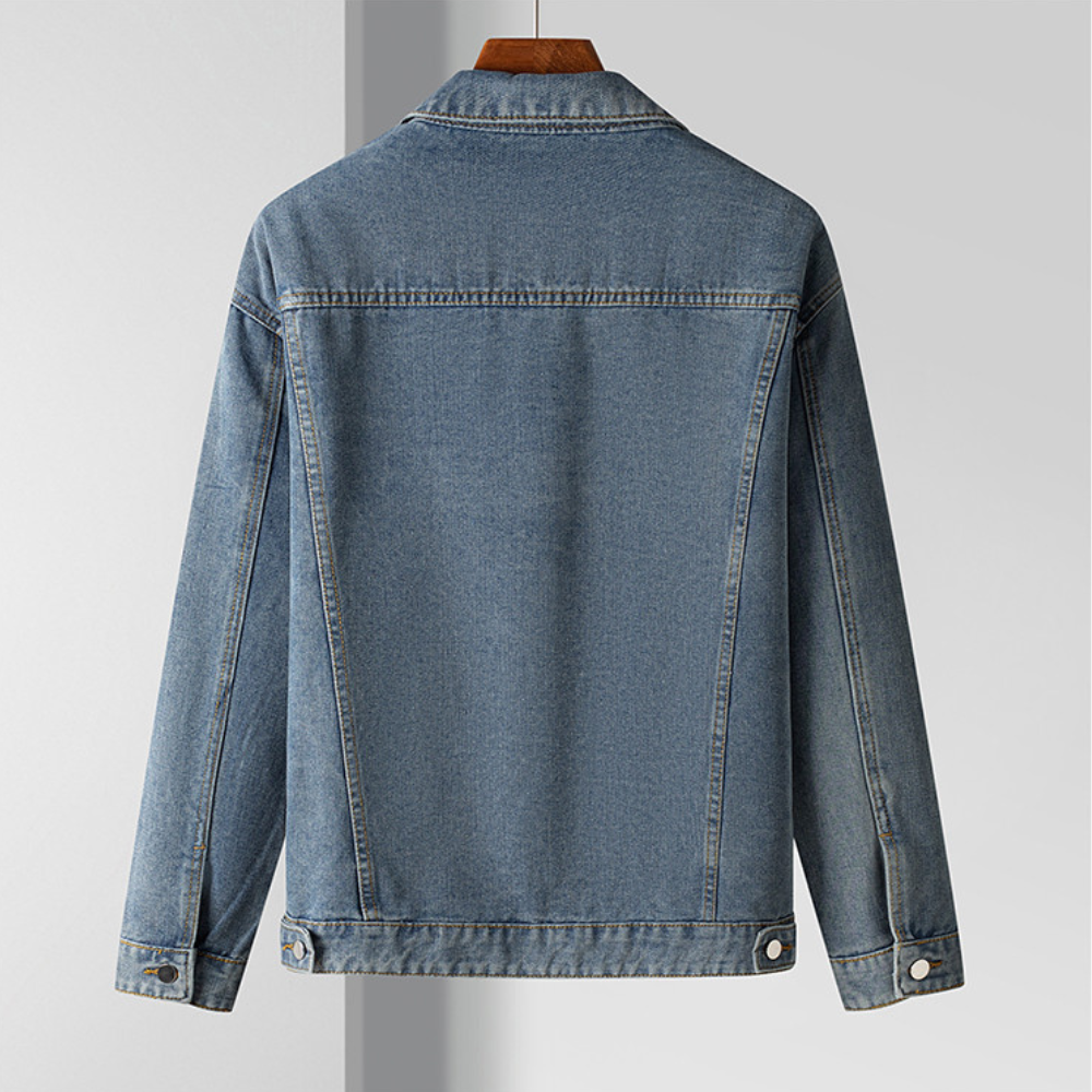 Vintage Denim Jacket with Button Front